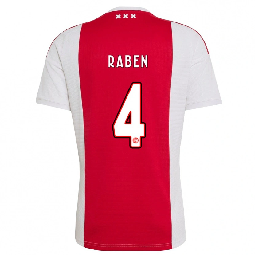 Danxen Femme Maillot Niall Raben #4 Rouge Blanc Jaune Tenues Domicile 2026/27 T-Shirt
