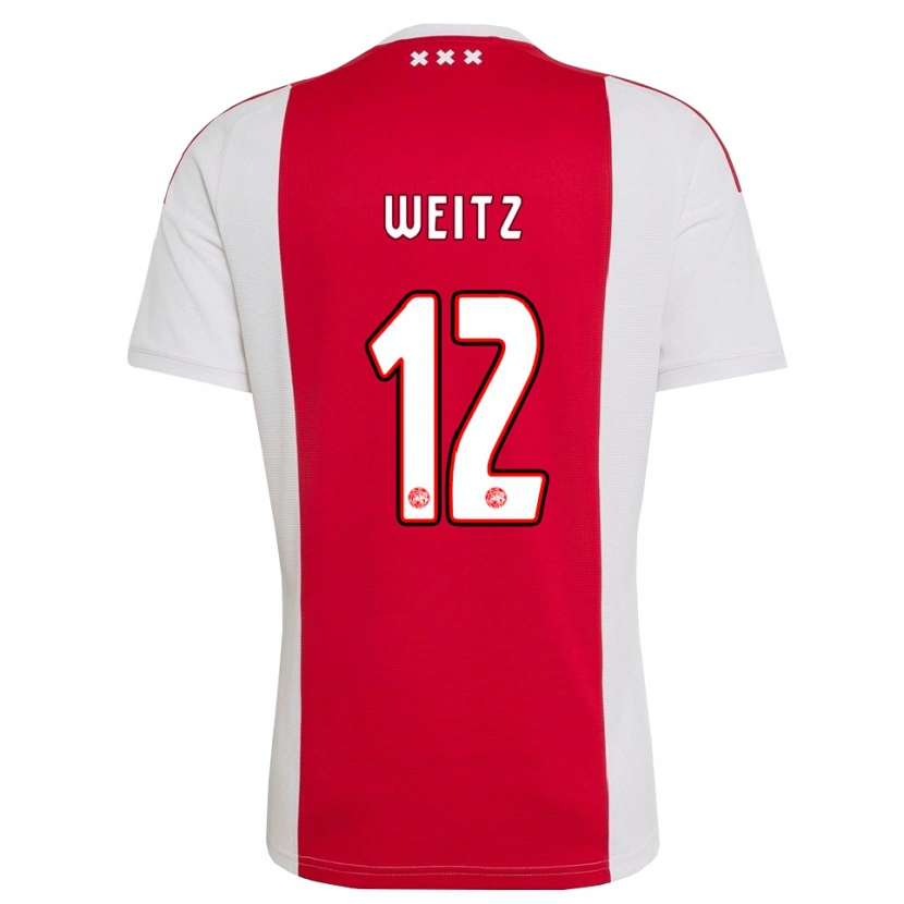 Danxen Femme Maillot Axel Weitz #12 Rouge Blanc Jaune Tenues Domicile 2026/27 T-Shirt