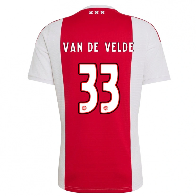 Danxen Femme Maillot Jonna Van De Velde #33 Rouge Blanc Jaune Tenues Domicile 2026/27 T-Shirt