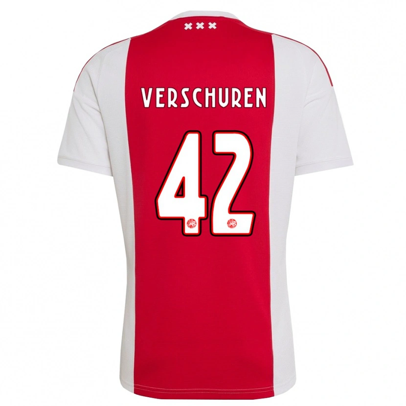 Danxen Femme Maillot Nick Verschuren #42 Rouge Blanc Jaune Tenues Domicile 2026/27 T-Shirt