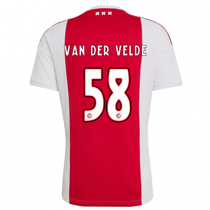 Danxen Femme Maillot Valentijn Van Der Velde #58 Rouge Blanc Jaune Tenues Domicile 2026/27 T-Shirt