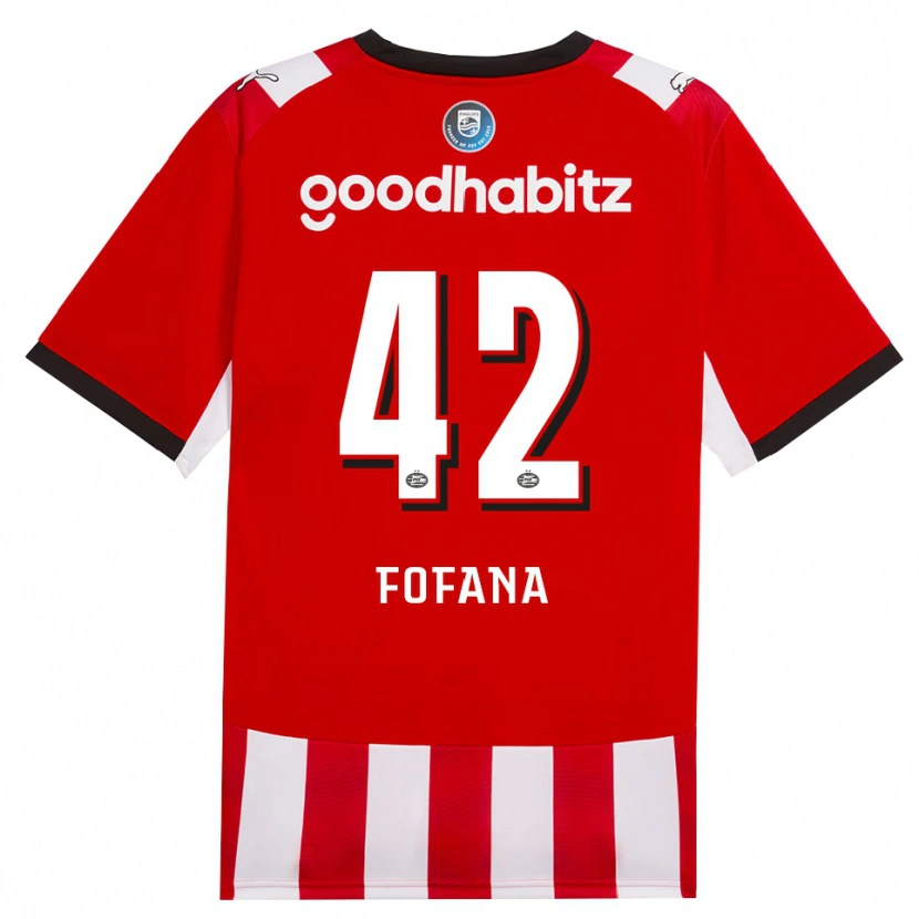Danxen Femme Maillot Fode Fofana #42 Rouge Blanc Noir Tenues Domicile 2026/27 T-Shirt