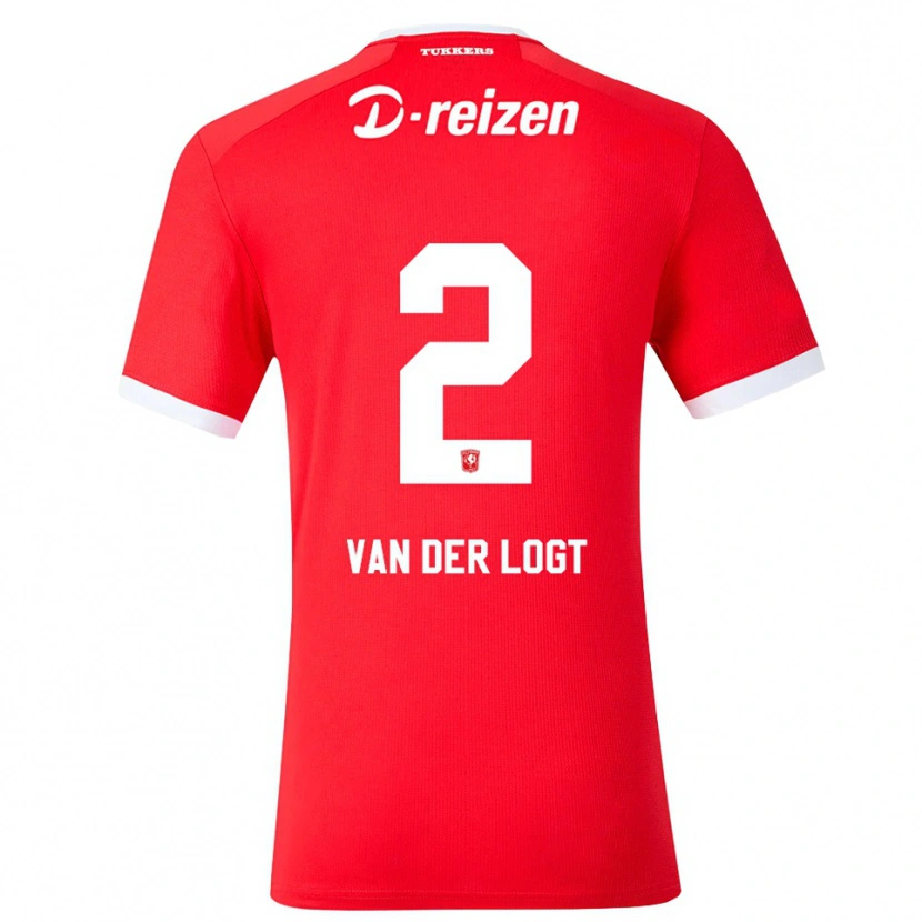 Danxen Femme Maillot Jim Van Der Logt #2 Rouge Blanc Tenues Domicile 2026/27 T-Shirt