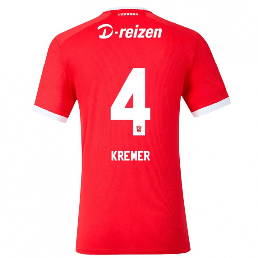 Danxen Femme Maillot Joop Kremer #4 Rouge Blanc Tenues Domicile 2026/27 T-Shirt