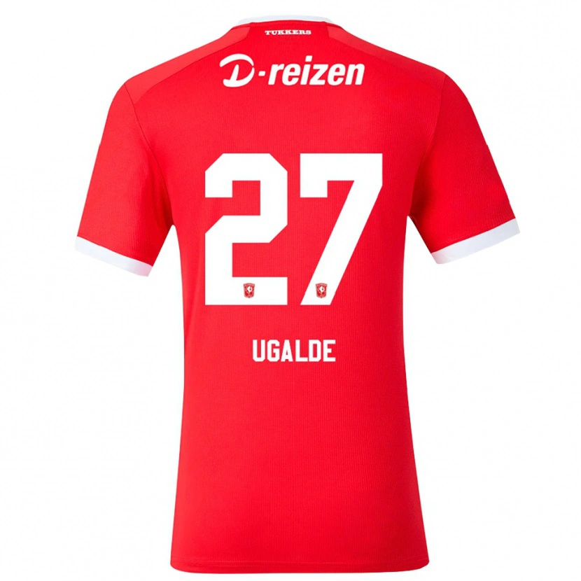 Danxen Femme Maillot Manfred Ugalde #27 Rouge Blanc Tenues Domicile 2026/27 T-Shirt