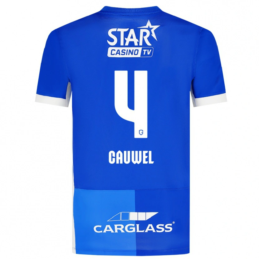 Danxen Femme Maillot Michiel Cauwel #4 Bleu Moyen Royalbleu Blanc Tenues Domicile 2026/27 T-Shirt