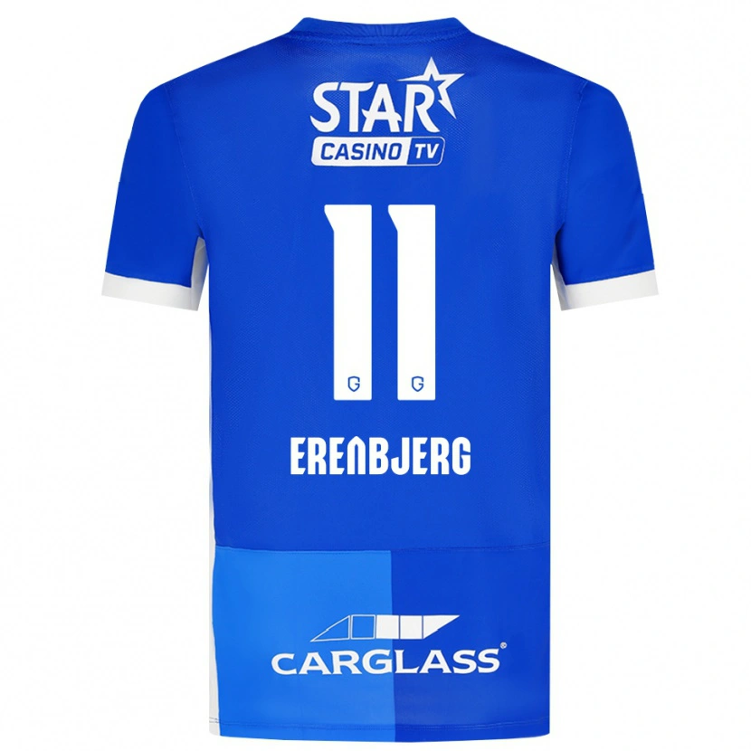 Danxen Femme Maillot Jeppe Erenbjerg #11 Bleu Moyen Royalbleu Blanc Tenues Domicile 2026/27 T-Shirt
