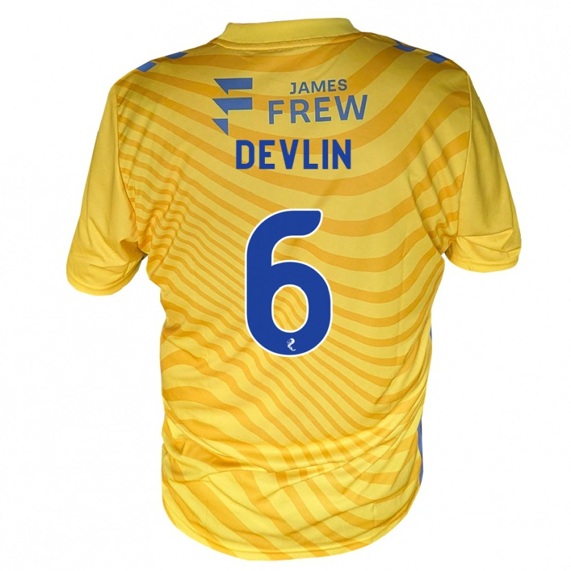 Danxen Femme Maillot Daniel Devlin #6 Bleu Royal Jaune Tenues Extérieur 2026/27 T-Shirt
