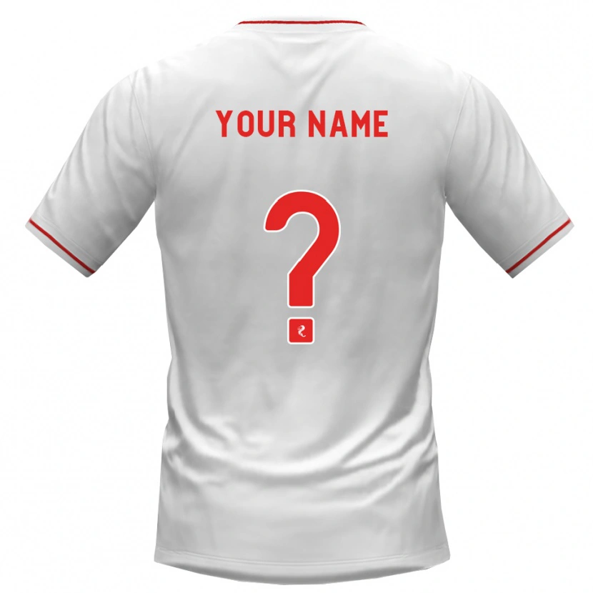 Danxen Femme Maillot Votre Nom #0 Blanc Rouge Tenues Extérieur 2026/27 T-Shirt