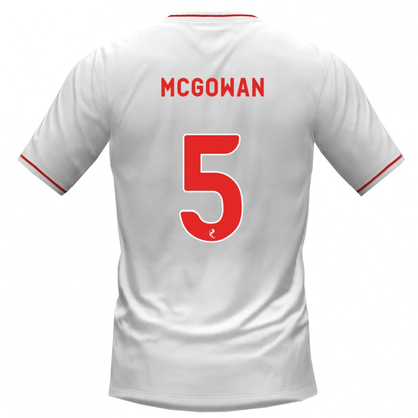Danxen Femme Maillot Ryan Mcgowan #5 Blanc Rouge Tenues Extérieur 2026/27 T-Shirt