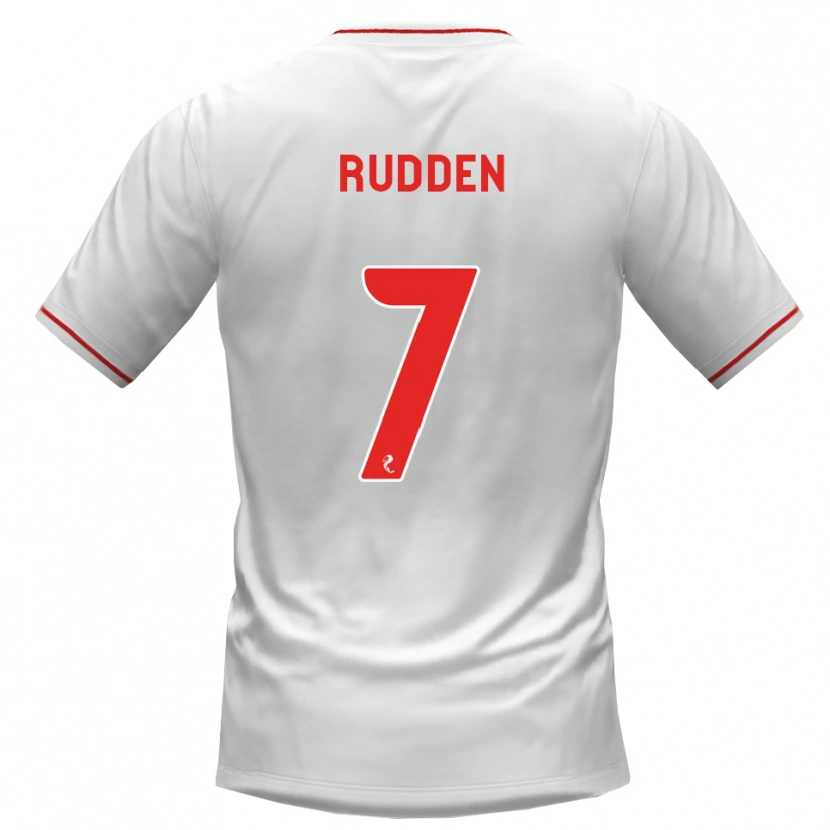Danxen Femme Maillot Zak Rudden #7 Blanc Rouge Tenues Extérieur 2026/27 T-Shirt
