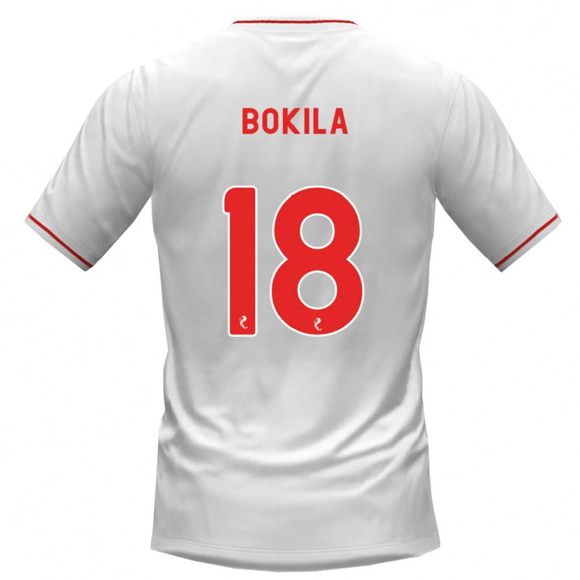 Danxen Femme Maillot Jeremy Bokila #18 Blanc Rouge Tenues Extérieur 2026/27 T-Shirt