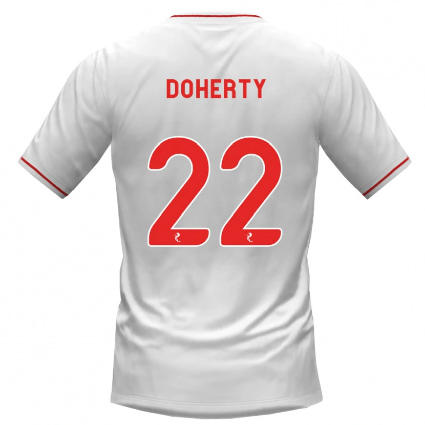 Danxen Femme Maillot Jordan Doherty #22 Blanc Rouge Tenues Extérieur 2026/27 T-Shirt