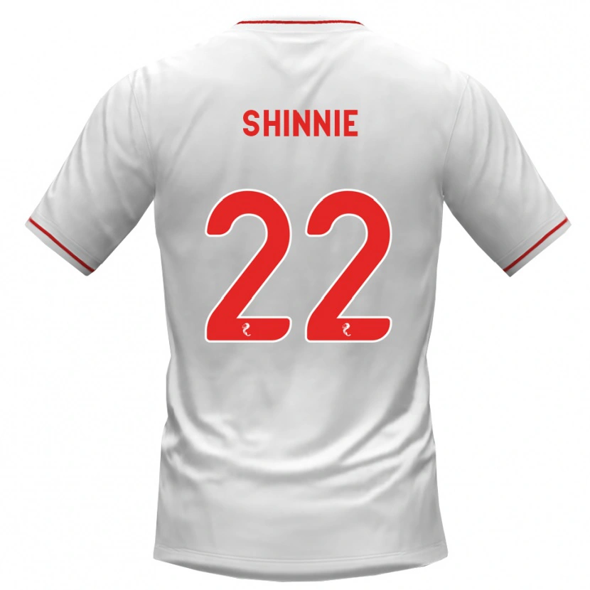 Danxen Femme Maillot Andrew Shinnie #22 Blanc Rouge Tenues Extérieur 2026/27 T-Shirt