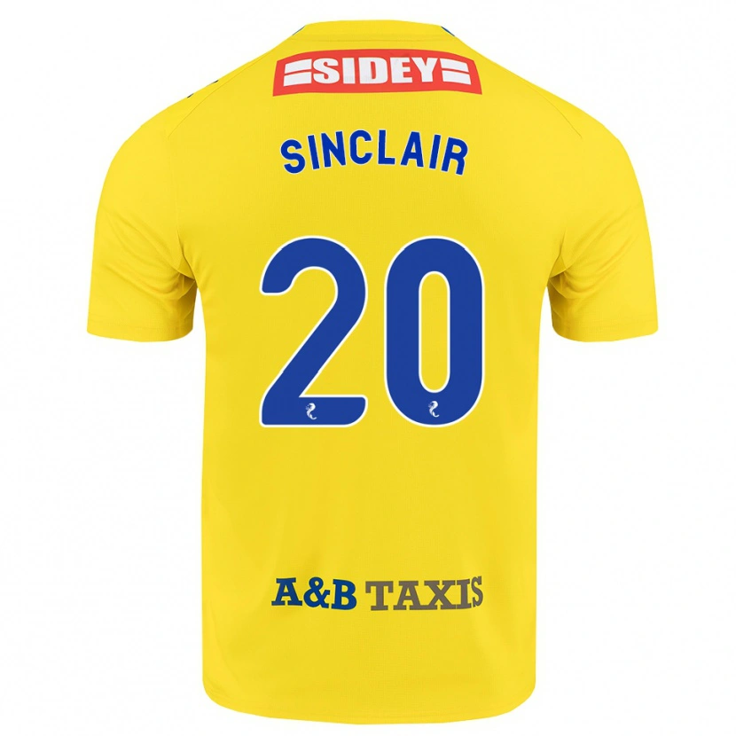 Danxen Femme Maillot Ross Sinclair #20 Jaune Bleu Noir Tenues Extérieur 2026/27 T-Shirt