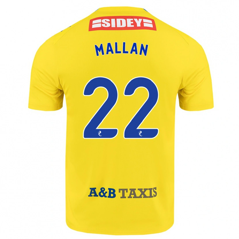Danxen Femme Maillot Stevie Mallan #22 Jaune Bleu Noir Tenues Extérieur 2026/27 T-Shirt