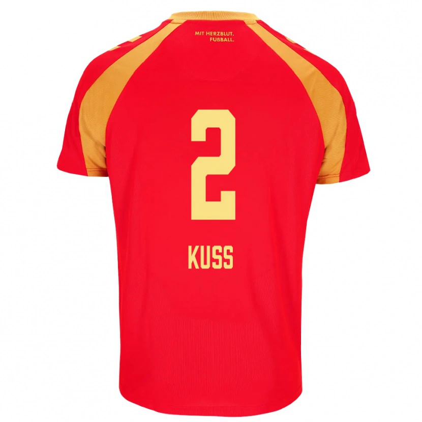 Danxen Femme Maillot Damian Kuss #2 Rouge Orange Noir Tenues Extérieur 2026/27 T-Shirt