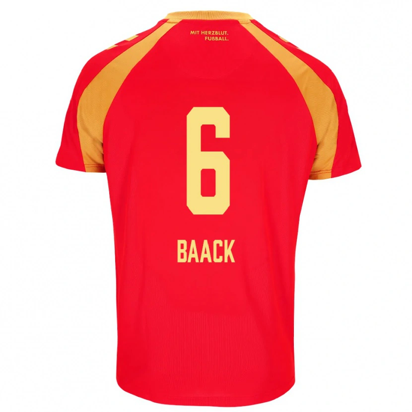 Danxen Femme Maillot Tom Baack #6 Rouge Orange Noir Tenues Extérieur 2026/27 T-Shirt