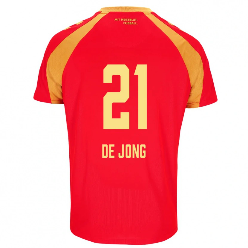 Danxen Femme Maillot Travis De Jong #21 Rouge Orange Noir Tenues Extérieur 2026/27 T-Shirt