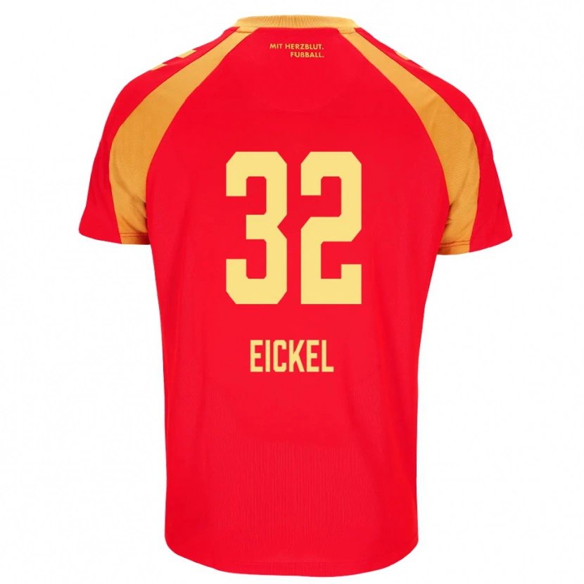 Danxen Femme Maillot Lasse Eickel #32 Rouge Orange Noir Tenues Extérieur 2026/27 T-Shirt