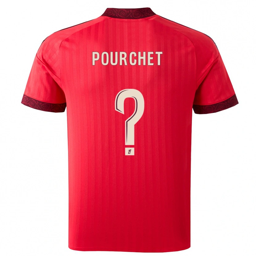 Danxen Femme Maillot Esteban Pourchet #0 Bordeaux Rouge Blanc Tenues Extérieur 2026/27 T-Shirt