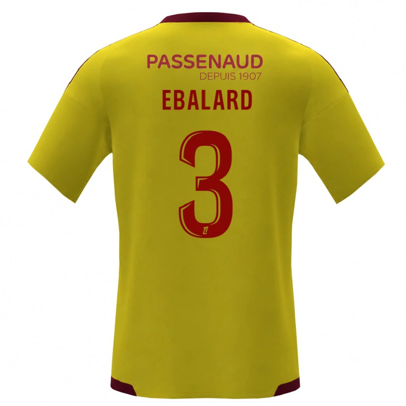 Danxen Femme Maillot Yannick Ebalard #3 Jaune Rouge Vert Tenues Extérieur 2026/27 T-Shirt