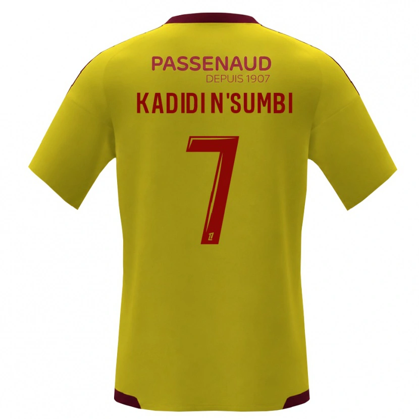 Danxen Femme Maillot Andy Junior Kadidi N'sumbi #7 Jaune Rouge Vert Tenues Extérieur 2026/27 T-Shirt