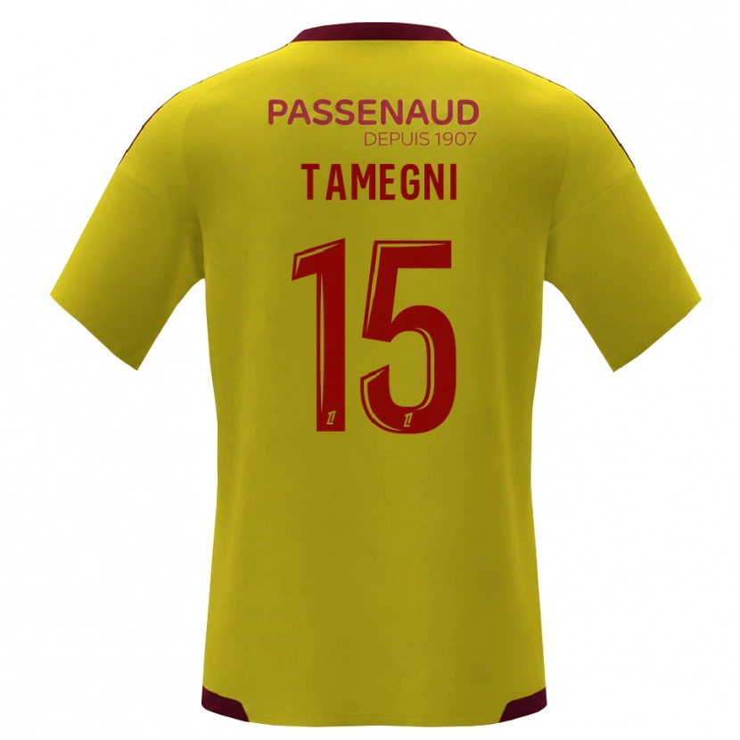 Danxen Femme Maillot Samuel Tamegni #15 Jaune Rouge Vert Tenues Extérieur 2026/27 T-Shirt