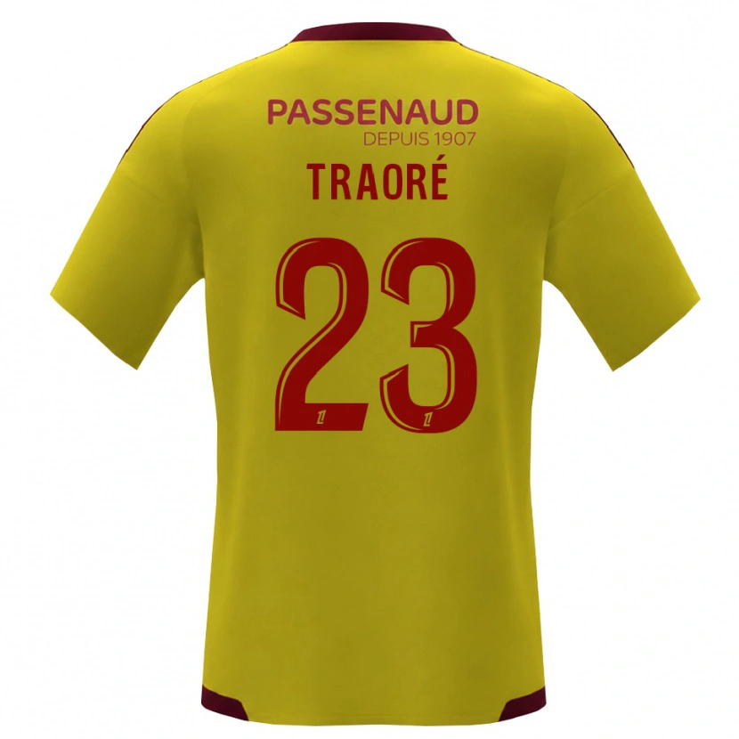 Danxen Femme Maillot Daouda Traoré #23 Jaune Rouge Vert Tenues Extérieur 2026/27 T-Shirt