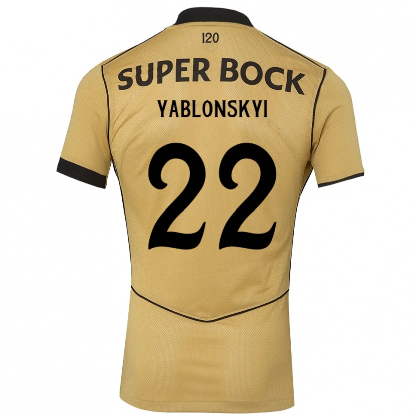 Danxen Femme Maillot Ilya Yablonskyi #22 Goldenrod Noir Tenues Extérieur 2026/27 T-Shirt