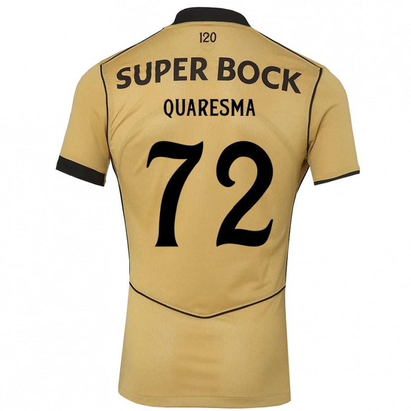 Danxen Femme Maillot Eduardo Quaresma #72 Goldenrod Noir Tenues Extérieur 2026/27 T-Shirt