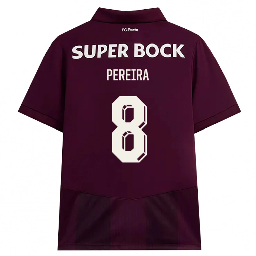 Danxen Femme Maillot Catarina Pereira #8 Bourgogne Blanc Tenues Extérieur 2026/27 T-Shirt