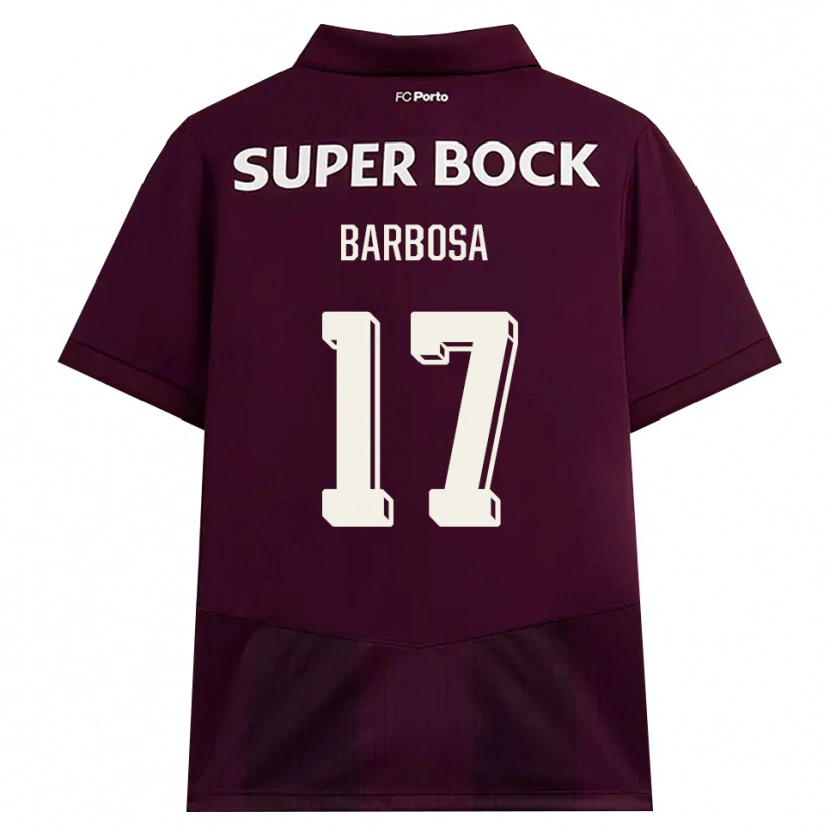 Danxen Femme Maillot Rúben Barbosa #17 Bourgogne Blanc Tenues Extérieur 2026/27 T-Shirt
