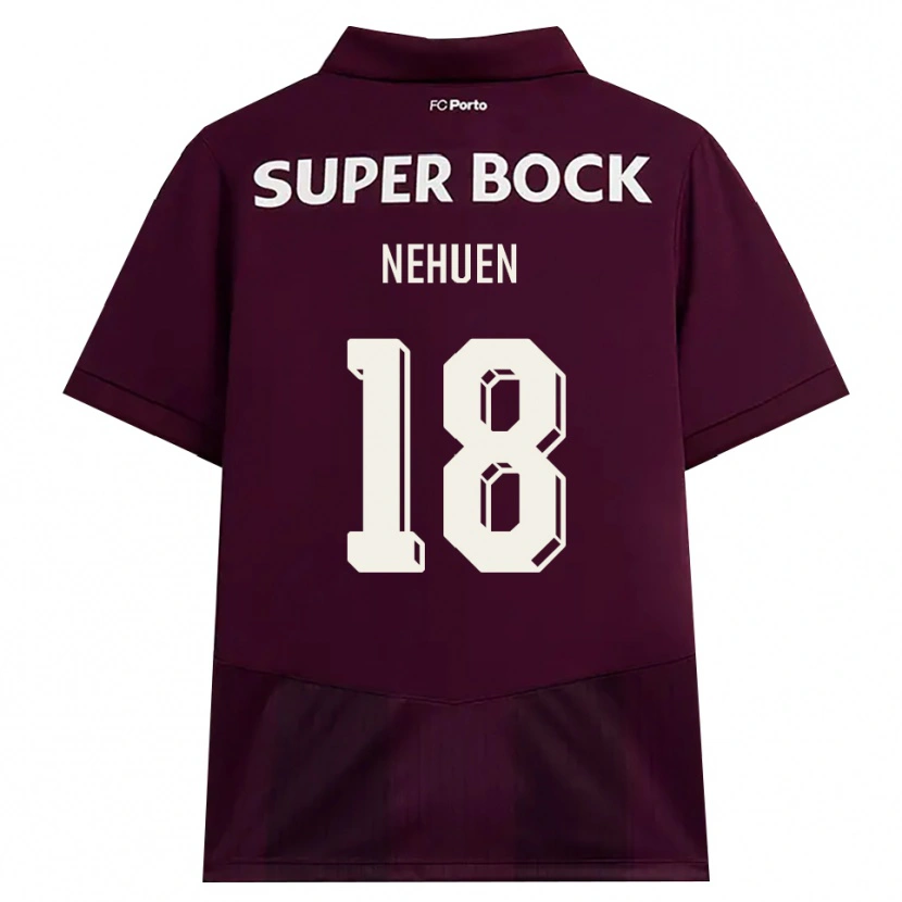 Danxen Femme Maillot Nehuén Pérez #18 Bourgogne Blanc Tenues Extérieur 2026/27 T-Shirt