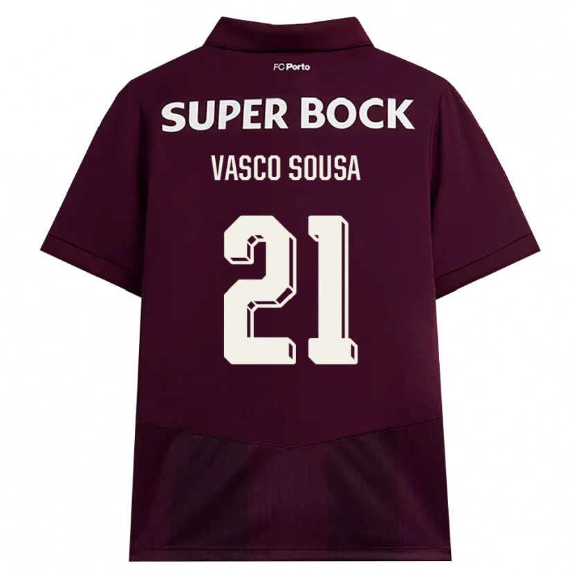 Danxen Femme Maillot Vasco Sousa #21 Bourgogne Blanc Tenues Extérieur 2026/27 T-Shirt
