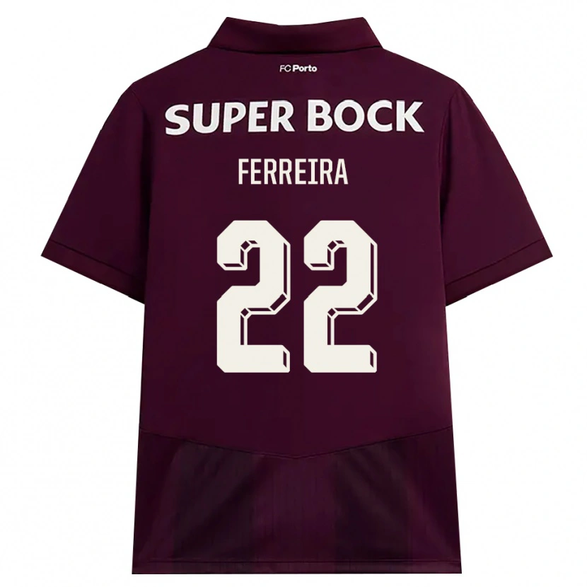 Danxen Femme Maillot Joana Ferreira #22 Bourgogne Blanc Tenues Extérieur 2026/27 T-Shirt