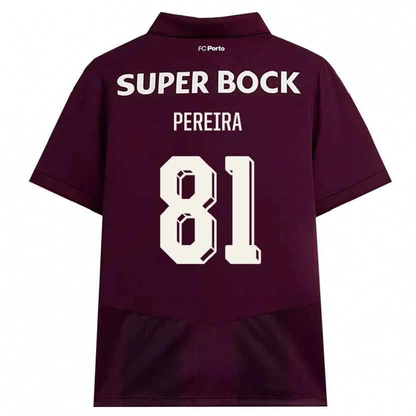 Danxen Femme Maillot Martim Pereira #81 Bourgogne Blanc Tenues Extérieur 2026/27 T-Shirt