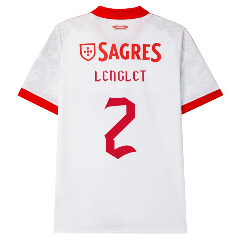Danxen Femme Maillot Clément Lenglet #2 Blanc Rouge Jaune Tenues Extérieur 2026/27 T-Shirt