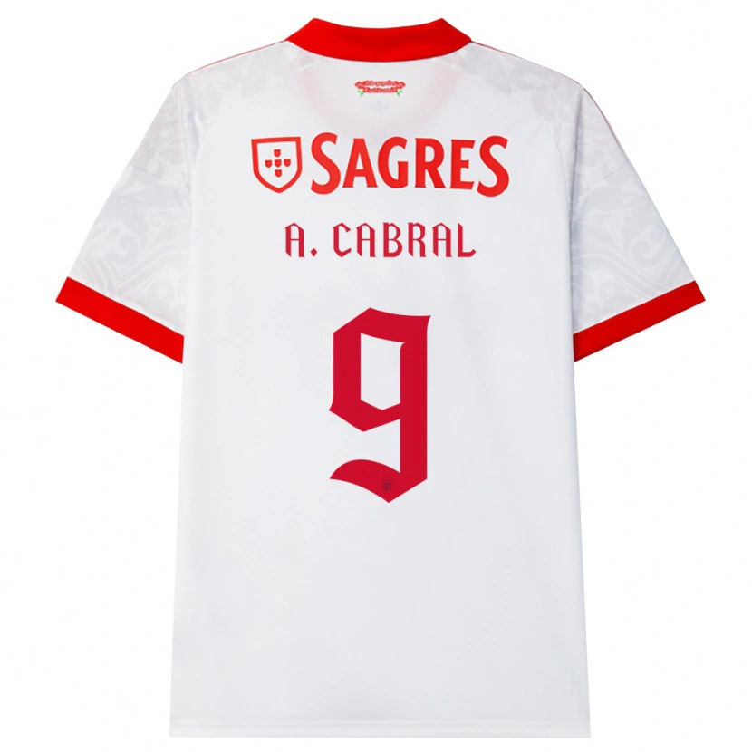 Danxen Femme Maillot Arthur Cabral #9 Blanc Rouge Jaune Tenues Extérieur 2026/27 T-Shirt