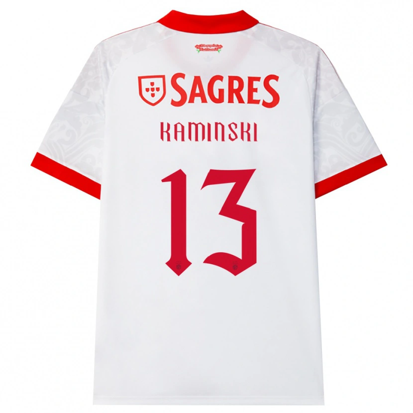 Danxen Femme Maillot Jakub Kamiński #13 Blanc Rouge Jaune Tenues Extérieur 2026/27 T-Shirt