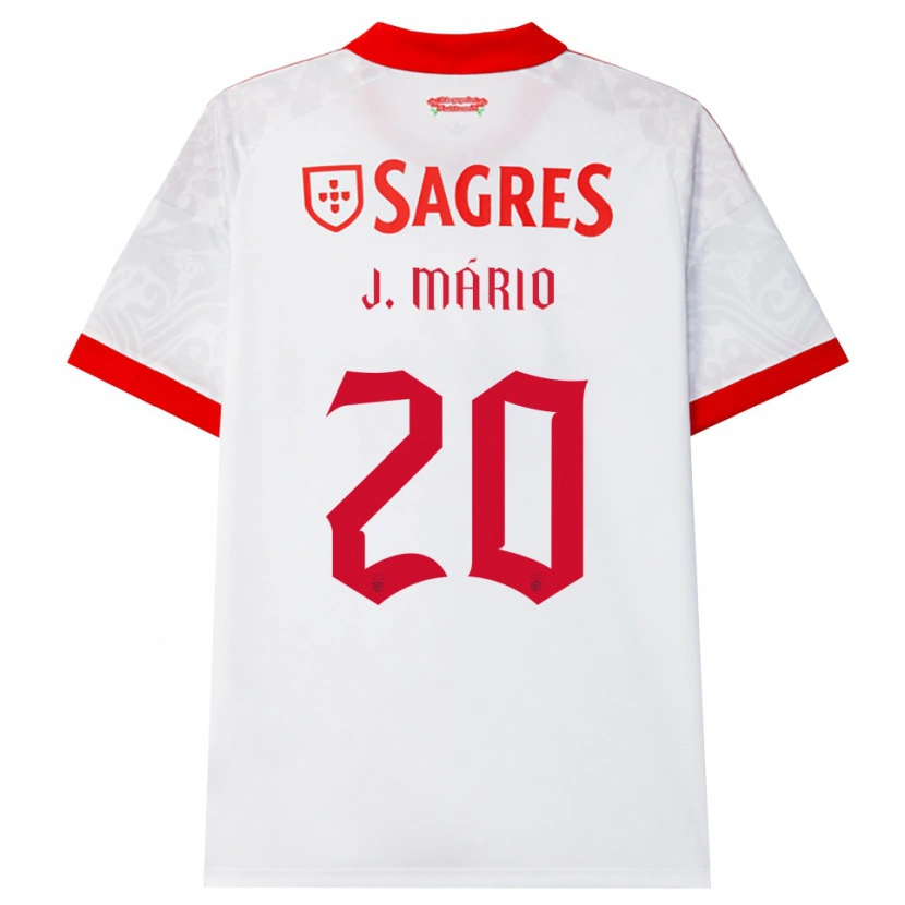 Danxen Femme Maillot Joao Mario #20 Blanc Rouge Jaune Tenues Extérieur 2026/27 T-Shirt