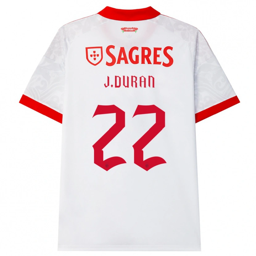Danxen Femme Maillot Jhon Durán #22 Blanc Rouge Jaune Tenues Extérieur 2026/27 T-Shirt
