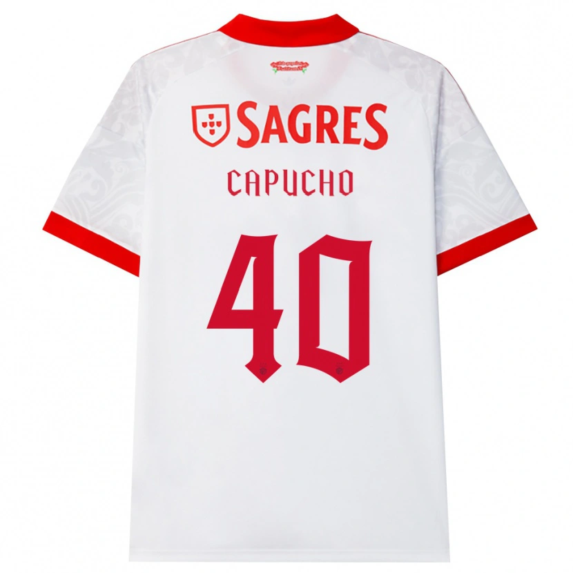 Danxen Femme Maillot João Capucho #40 Blanc Rouge Jaune Tenues Extérieur 2026/27 T-Shirt