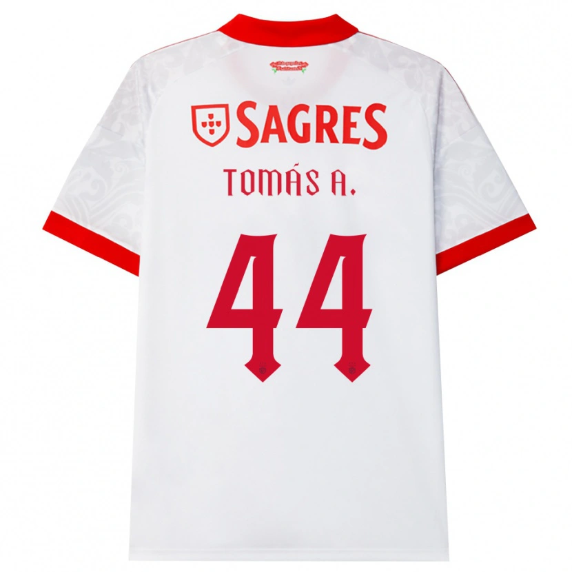 Danxen Femme Maillot Tomás Araújo #44 Blanc Rouge Jaune Tenues Extérieur 2026/27 T-Shirt