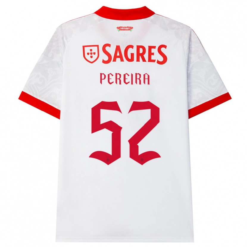Danxen Femme Maillot Henrique Pereira #52 Blanc Rouge Jaune Tenues Extérieur 2026/27 T-Shirt