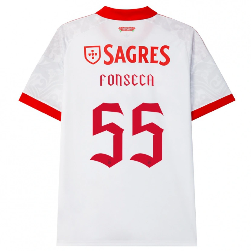 Danxen Femme Maillot João Fonseca #55 Blanc Rouge Jaune Tenues Extérieur 2026/27 T-Shirt