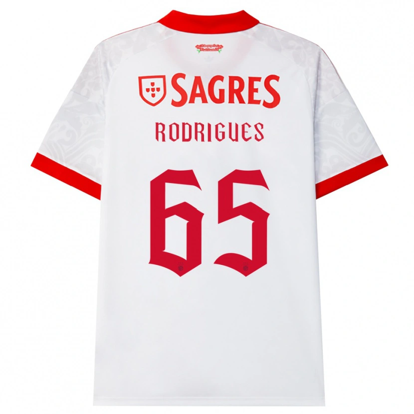 Danxen Femme Maillot Rafael Rodrigues #65 Blanc Rouge Jaune Tenues Extérieur 2026/27 T-Shirt