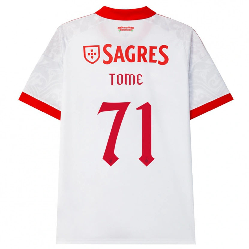 Danxen Femme Maillot Joao Tome #71 Blanc Rouge Jaune Tenues Extérieur 2026/27 T-Shirt
