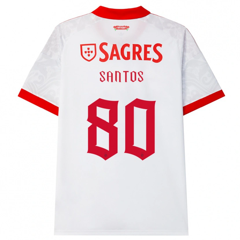Danxen Femme Maillot Pedro Santos #80 Blanc Rouge Jaune Tenues Extérieur 2026/27 T-Shirt