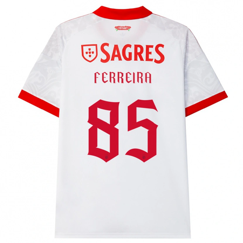 Danxen Femme Maillot Martim Ferreira #85 Blanc Rouge Jaune Tenues Extérieur 2026/27 T-Shirt
